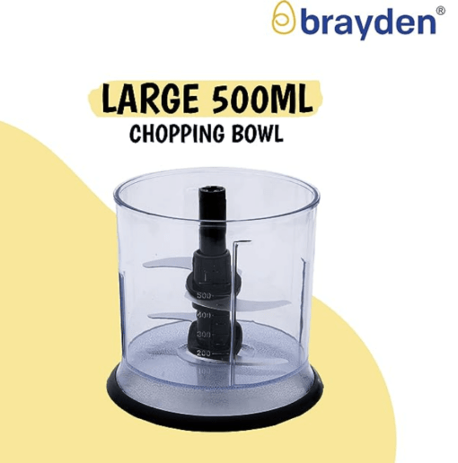 Brayden Chopro Electric Vegetable Chopper for Kitchen | 400 Watts Copper Motor | 500 ml Bowl For Chop, Mince, Puree & Whisk | 4 Bi-Level Stainless steel Blade | Onion, Carrot, Garlic & Fruits (Black) - Image 2